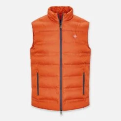 Hackett London Orange Lightweight Quilted Gilet -Schmuddelwedda 18337769 4