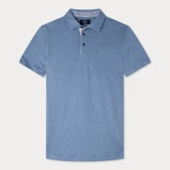 Hackett London Blue Regular Linen Polo Shirt -Schmuddelwedda 18337830 4