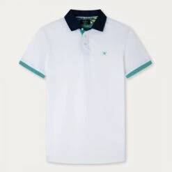 Hackett London White Trim Detail Cotton Polo Shirt -Schmuddelwedda 18337845 4