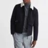 Reiss Navy Metcalf Wool Blend Jacket