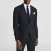 Reiss Navy Kin Single Breasted Linen Jacket