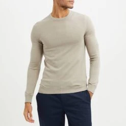 Reiss Stone Sussex Wool Blend Jumper