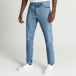 Reiss Washed Blue Wallis Tapered Slim Jeans