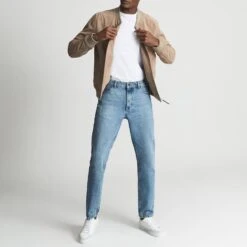 Reiss Washed Blue Wallis Tapered Slim Jeans -Schmuddelwedda 18339828 3