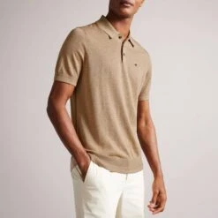 Ted Baker Tan Haworth Knitted Polo Top