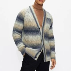 Ted Baker Multi Pitchh Ombre Cable Knit Cardigan
