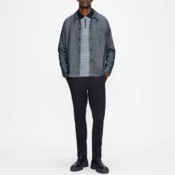 Ted Baker Blue Beer Long Sleeve Textured Polo Shirt -Schmuddelwedda 18342556 3