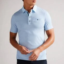 Ted Baker Blue Fishing Short Sleeve Printed Polo