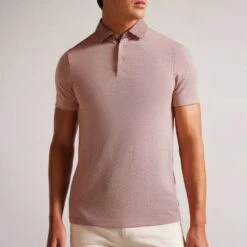 Ted Baker Dark Red Frend Short Sleeve Polo Top