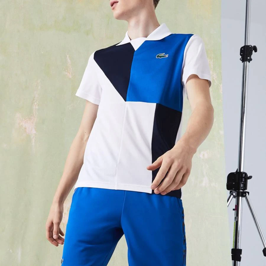 Lacoste White Colour Block T-Shirt 1 Lacoste White Colour Block T-Shirt