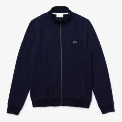 Lacoste Navy Cotton Blend Zipped Jumper -Schmuddelwedda 18345919 13
