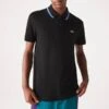 Lacoste Black Contrast Collar Cotton Polo Shirt
