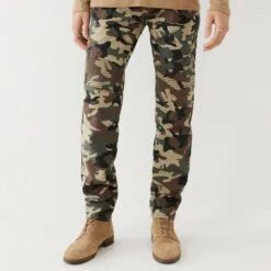 True Religion Khaki Camo Moto Stretch Jeans