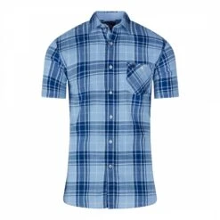 Blue Checked Cotton Logo Shirt -Schmuddelwedda 18383489 3