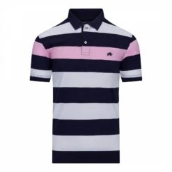 Navy Striped Cotton Polo Shirt -Schmuddelwedda 18383532 3