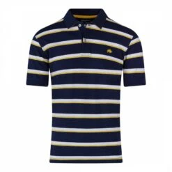 Navy Thin Stripe Polo Shirt -Schmuddelwedda 18383695 3