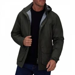 Khaki Waterproof Rain Jacket