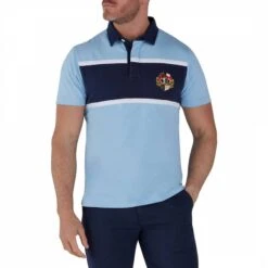 Blue Crest Pique Cotton Polo Shirt