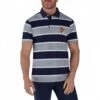 Navy/Grey Two Tone Stripe Polo Shirt