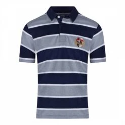 Navy/Grey Two Tone Stripe Polo Shirt -Schmuddelwedda 18383835 3
