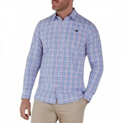 Pink/Blue Plaid Cotton Shirt