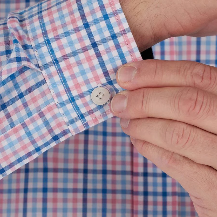 Pink/Blue Plaid Cotton Shirt 3 Pink/Blue Plaid Cotton Shirt - Image 3