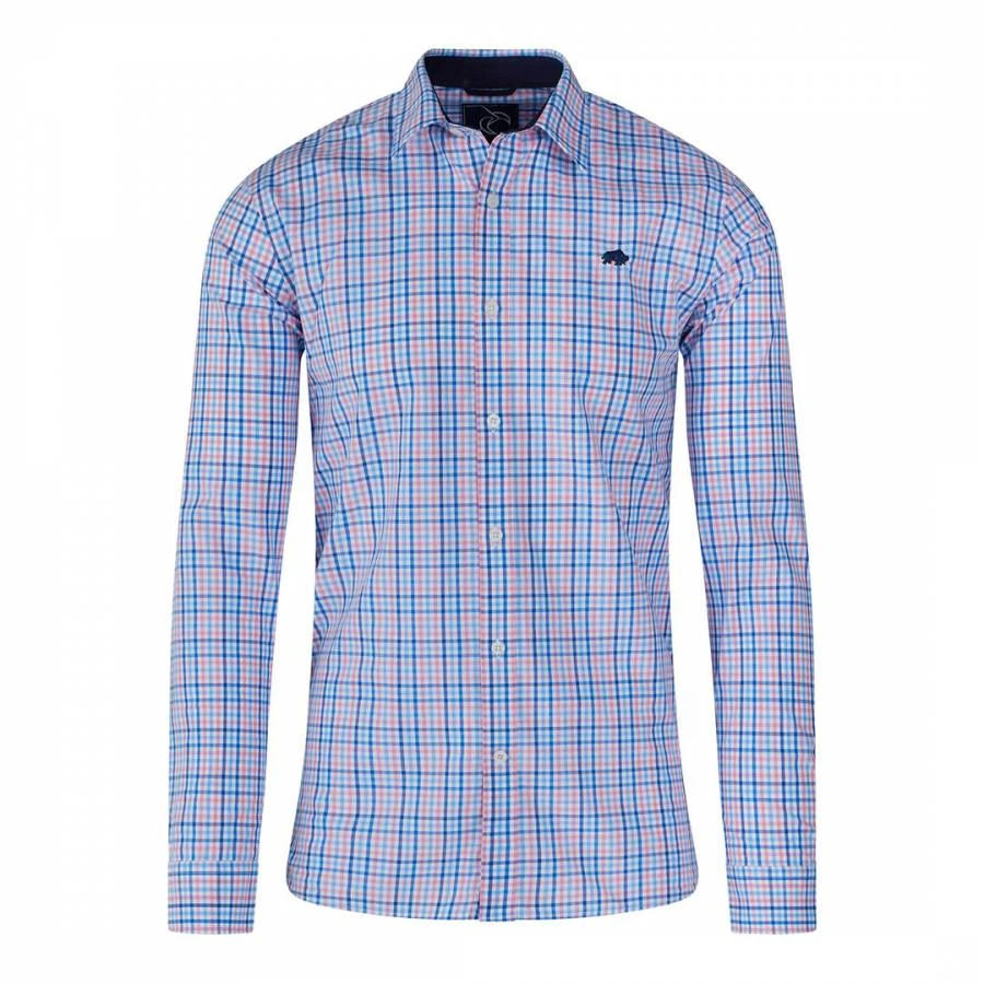 Pink/Blue Plaid Cotton Shirt 4 Pink/Blue Plaid Cotton Shirt - Image 4