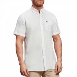 White Linen Blend Shirt