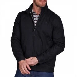 Black Cotton Harrington Jacket