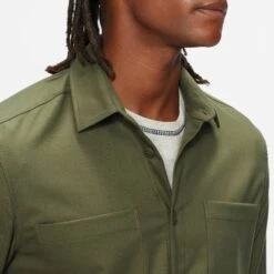 Ted Baker Khaki Lessons Cotton Flannel Shacket -Schmuddelwedda 18389695 3