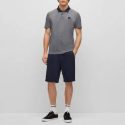 Boss Dark Grey Patch Logo Cotton Polo Shirt -Schmuddelwedda 18389881 3