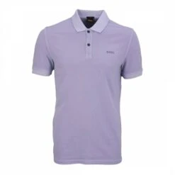 Boss Purple Embroidered Logo Cotton Polo Shirt