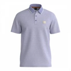 Boss Purple Patch Logo Cotton Polo Shirt
